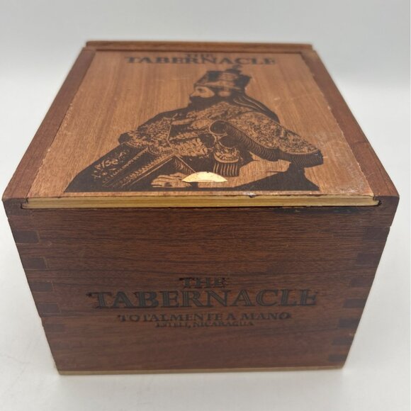 Wooden Cigar Box Set of 2 The Tabernacle Havana Lids Slide Cuban Different Sizes - Picture 5 of 8